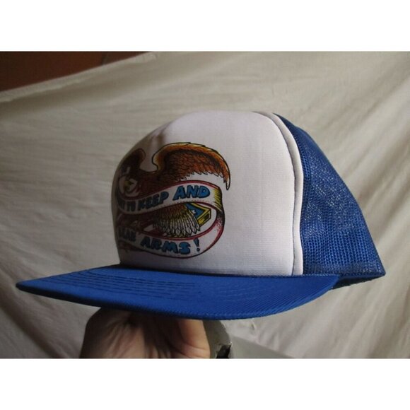 Vintage Men's Mesh Trucker Cap 2nd Amendment Right Bear Arms 1980's YA NWOT NEW - Picture 3 of 6